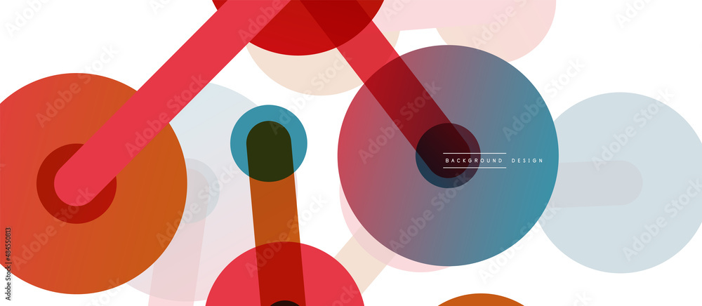 Poster line points connections geometric abstract background. circles connected by lines. trendy techno bus