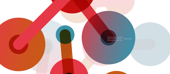 Obraz premium Line points connections geometric abstract background. Circles connected by lines. Trendy techno business template for wallpaper, banner, background or landing