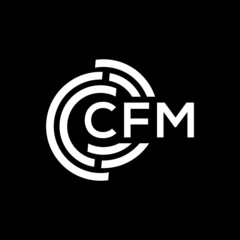 Obraz premium cfm letter logo design on black background. cfm creative initials letter logo concept. cfm letter design. 