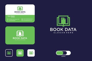 Fototapeta na wymiar Book data logo design and business card