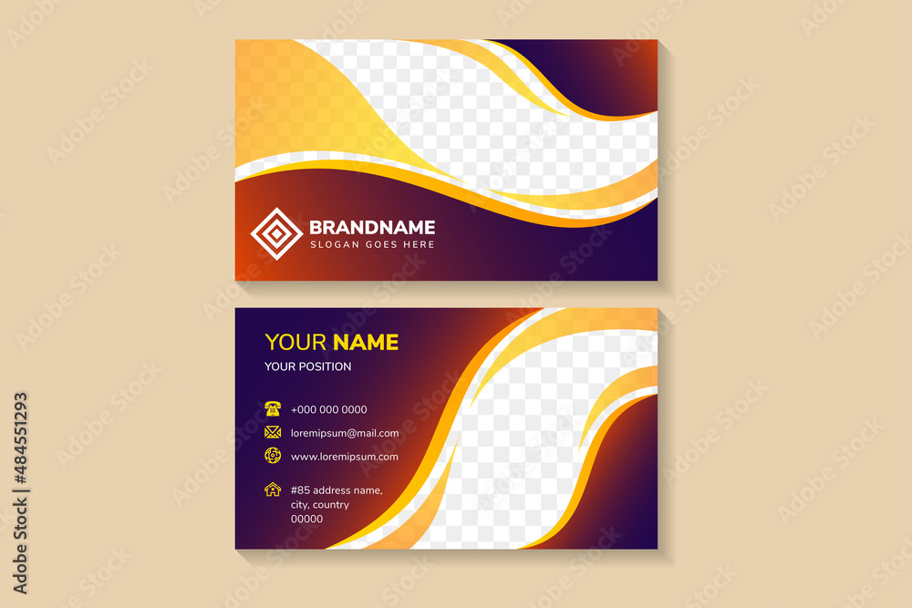 Poster abstract professional and designer business card template or visiting card with space for photo and 