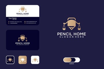 pencil law with home logo design