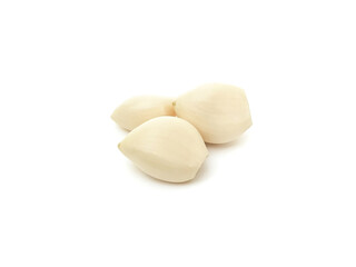 Spicy White Garlic Head with medicinal properties as herbs isolated on white background.