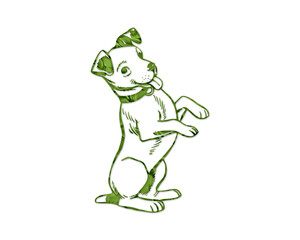 Dog Pet Animal Green Crispy Icon Logo Symbol illustration