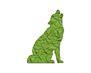 Fototapeta premium German Shepherd wolf Green Crispy Icon Logo Symbol illustration