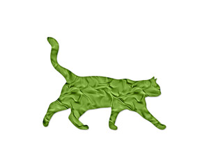 Cat Walking Pet Green Crispy Icon Logo Symbol illustration