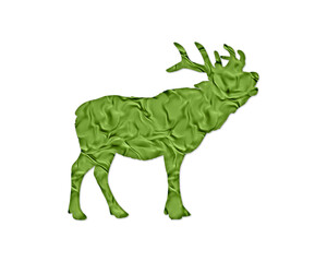 Reindeer Deer Antler moose Green Crispy Icon Logo Symbol illustration