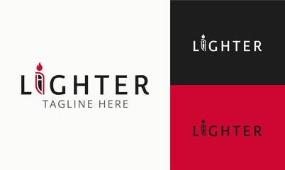 Modern lighter logo design template vector - obrazy, fototapety, plakaty