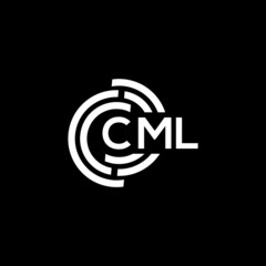 CML letter logo design on black background. CML creative initials letter logo concept. CML letter design.
