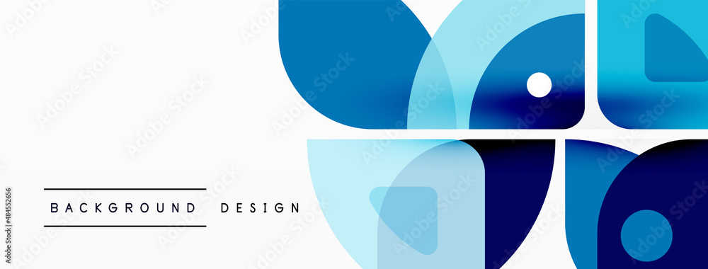 Aufkleber colorful minimal geometric abstract background. triangle shape with round elements, circles. trendy 