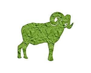 Sheep lamb Ram Green Crispy Icon Logo Symbol illustration