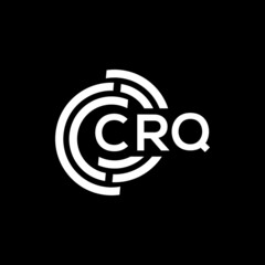 CRQ letter logo design on black background. CRQ creative initials letter logo concept. CRQ letter design.