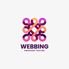 Vector Logo Illustration Webbing Gradient Colorful Style.
