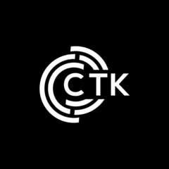 Obraz premium CTK letter logo design on black background. CTK creative initials letter logo concept. CTK letter design.