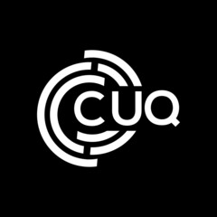 CUQ letter logo design on black background. CUQ creative initials letter logo concept. CUQ letter design.