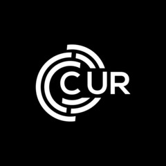 CUR letter logo design on black background. CUR creative initials letter logo concept. CUR letter design.