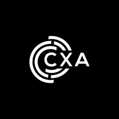 CXA letter logo design on black background. CXA creative initials letter logo concept. CXA letter design.