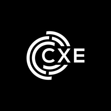 CXE letter logo design on black background. CXE creative initials letter logo concept. CXE letter design.