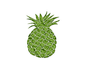 Pineapple Fruit Green Crispy Icon Logo Symbol illustration