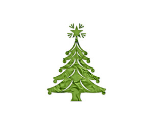 Christmas Xmas Tree Green Crispy Icon Logo Symbol illustration