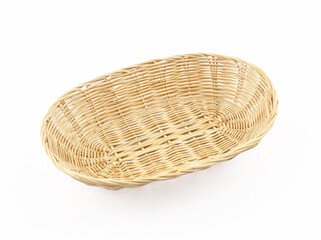 wicker basket isolated on white background