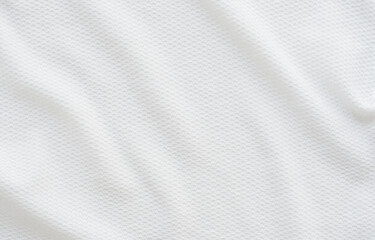 Fototapeta premium Wrinkle white fabric cotton textured background, Fashion textile design, close up, top view, flat lay