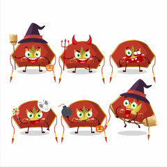 Halloween expression emoticons with cartoon character of red chinese woman hat