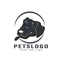 pet dog logo design concept template
