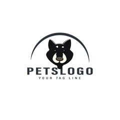 pet dog logo design concept template