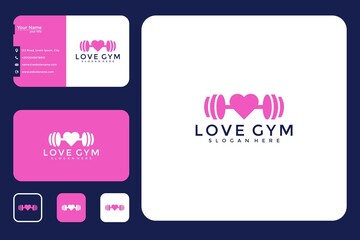 love gym logo design and business card