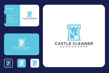 Cleaning castle logo design and business card