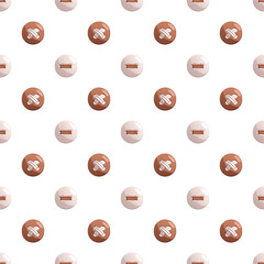 Seamless button pattern on a white background. It is perfect for packaging design, branding and sewing-themed websites.
