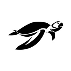 turtle logo black white silhouette,