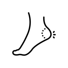 Black line icon for heel