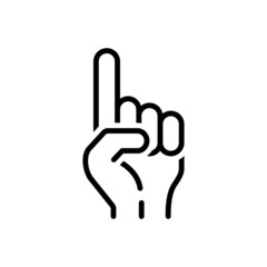 Black line icon for finger