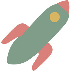 Rocket flat illustration vector illustration in flat color design