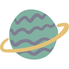 Saturn flat illustration vector illustration in flat color design