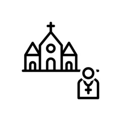 Black line icon for priest