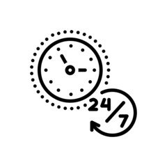 Black line icon for anytime