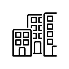 Black line icon for condo