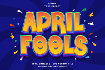 April Fools Cartoon 3D Editable Text Effect