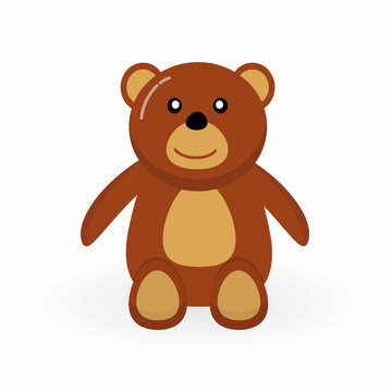 Bear doll toy 2D cartoon ilustration