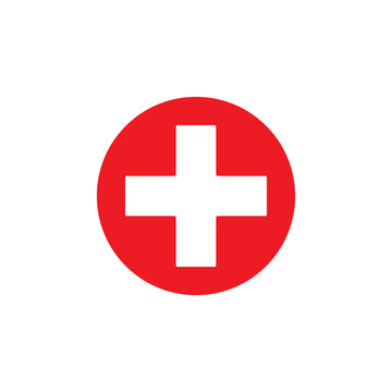 First aid symbol. Medical flat icon, pharmacy cross vector sign