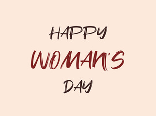 International Women's Day, happy Women's Day. Vector flat banner, lettering on light background