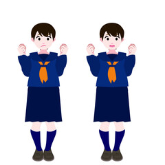 Fototapeta premium グッとするセーラー服の女学生