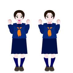 Fototapeta premium グッとするセーラー服の女学生