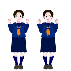 Fototapeta premium グッとするセーラー服の女学生