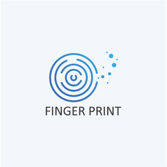 fingerprint icon, with simple and modern logo graphic art design.