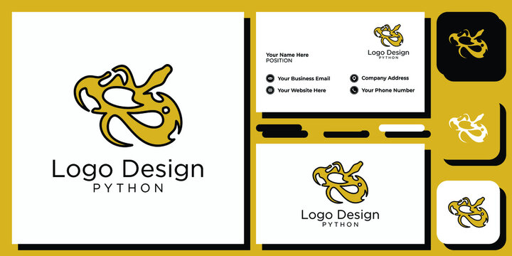 snake design animal large exotic skin serpent python with business card template
