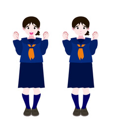 Obraz premium グッとするセーラー服の女学生